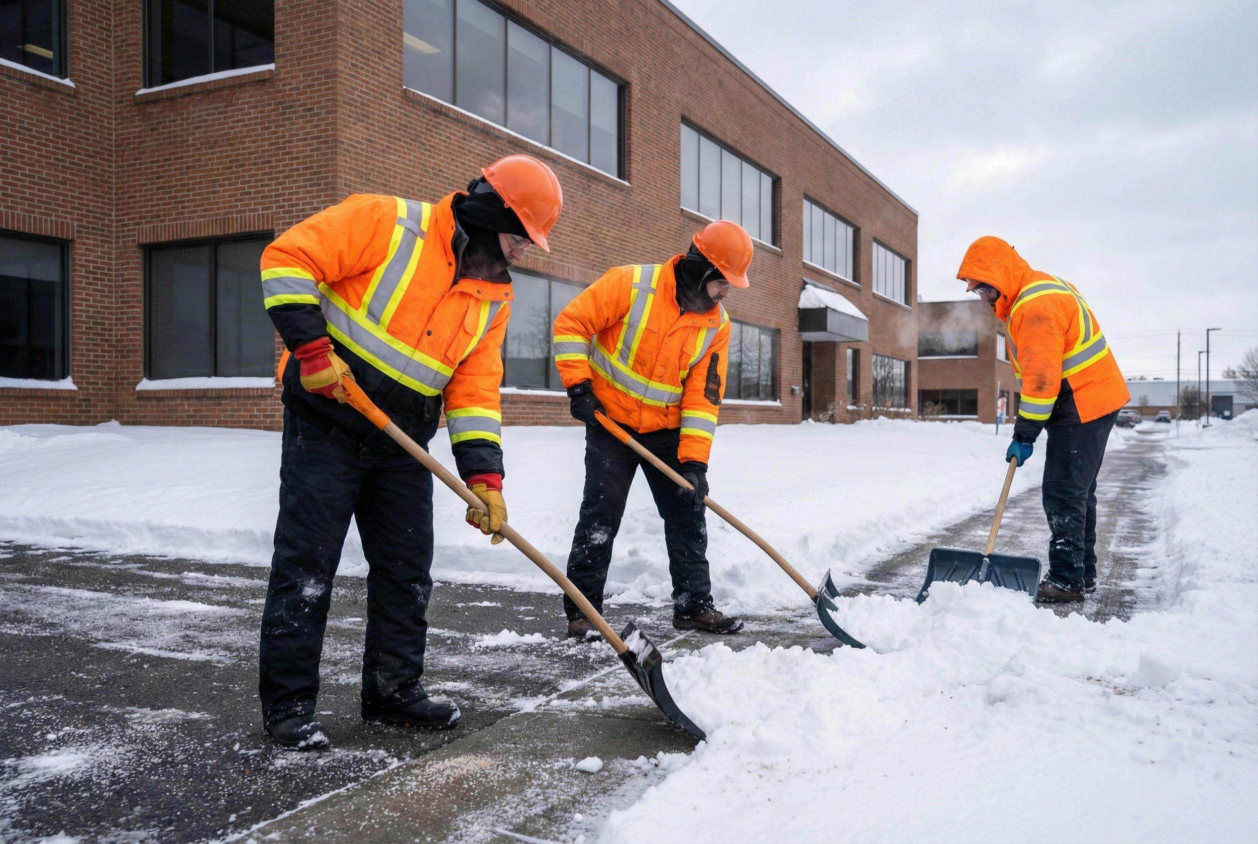 Équipe de déneigement manuel professionnel au Lac-Saint-Jean